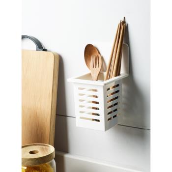 筷子簍家用免打孔置物架壁掛式廚房餐具收納盒筷筒架筷子籠瀝水架