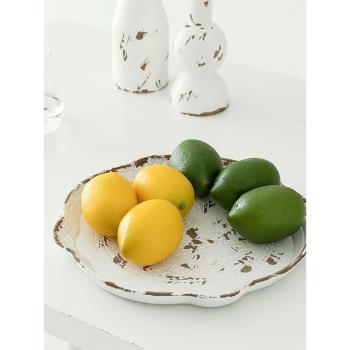 仿真檸檬模型 樣板間餐廳假水果裝飾 廚房軟裝擺件 美食攝影道具
