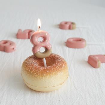 韓國ins風貓咪狗狗寵物生日草莓餅干甜甜圈可愛數字蠟燭蛋糕裝飾