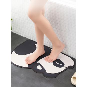 日本衛生間浴室防滑腳墊吸水地墊家用廁所門口地毯軟墊子可愛速干