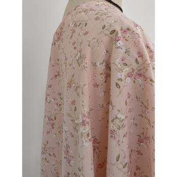 甜味優雅 夏季新品精致提花格紋粉色碎花布料 甜美連衣裙襯衣面料