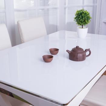 純白色純黑色不透明水晶板桌布軟質玻璃不收縮不變形餐桌墊茶幾墊