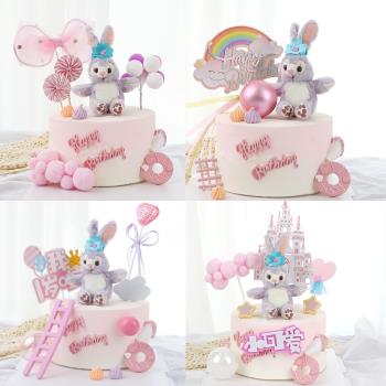 寶寶夢幻公主可愛兔子蛋糕裝飾