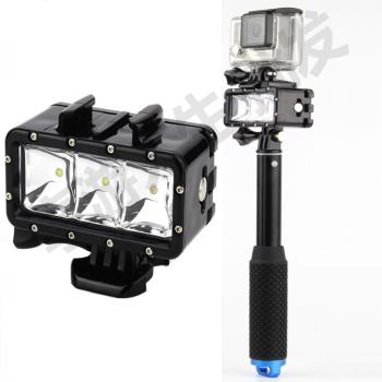 適合GoPro小蟻大疆雙電池潛水燈防水補光燈探照LED攝像燈媲美SP燈