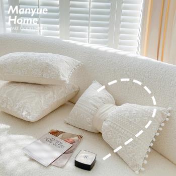 蔓越家 ins法式蕾絲抱枕抱枕套含芯客廳沙發裝飾靠枕樣板間靠墊