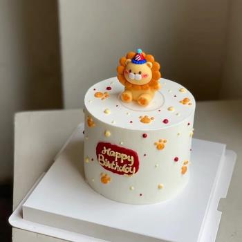 烘焙蛋糕裝飾擺件兒童甜品獅子座