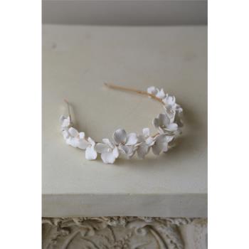 陶瓷白色發箍歐式原創設計花朵