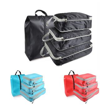 亞馬遜熱銷款壓縮旅行收納包套裝鞋袋四件套手提可折疊分類整理包