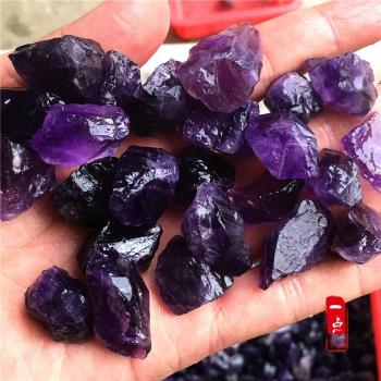 天然紫水晶原石碎石寶石毛料消磁凈化香薰擴香石魚缸石花盆裝飾品