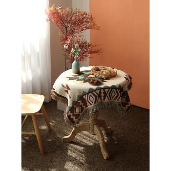 小圓茶幾桌布波西米亞客廳臥室民族風高級感北歐圣誕拍照幾何蓋巾
