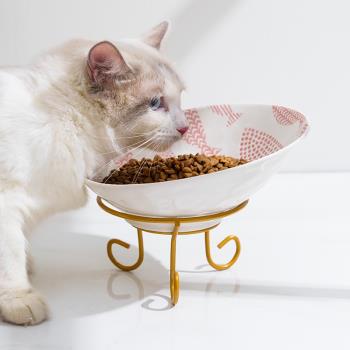 高腳陶瓷保護頸椎大容量傾斜貓碗