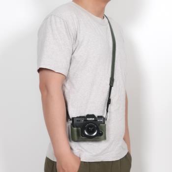 相機肩帶PU牛皮紋背帶掛繩適用于富士佳能尼康索尼等單反微單