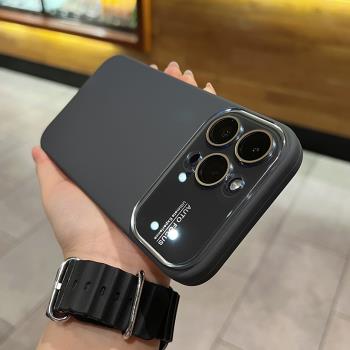 大視窗液態矽膠磨砂適用蘋果14promax手機殼iPhone13pro自帶鏡頭膜12親膚感11max情侶plus簡約11網紅男女款潮