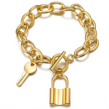 Heavy chain key lock Pendant Bracelet women ankle chain手鏈