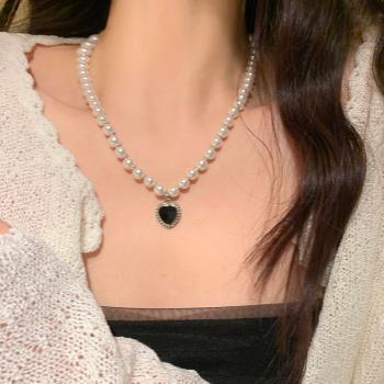 FANTAI法式愛心珍珠項鏈2023年新款潮輕奢小眾女高級設計感配飾