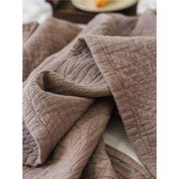 【外貿出口剪標】日式純棉紗布蓋毯全棉純色雙層紗夏涼被柔軟薄毯