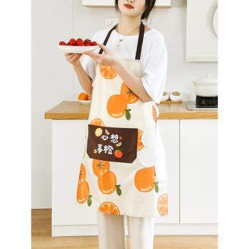 圍裙家用廚房防水防油可擦手工作服男日系可愛韓版女時尚做飯圍腰