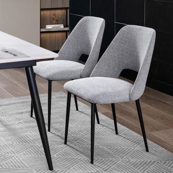北歐餐椅家用現代簡約軟包經濟型靠背凳子鐵藝輕奢餐廳椅子化妝椅