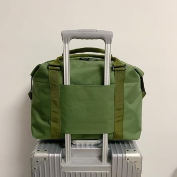帆布旅行包女短途旅游手提登機袋防水套拉桿上行李包男出差行李袋