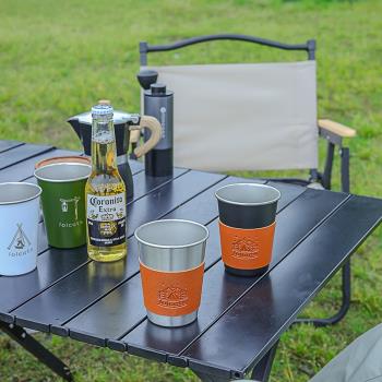 貓戶外露營杯304不銹鋼水杯便攜式耐高溫咖啡杯子野營裝備保溫