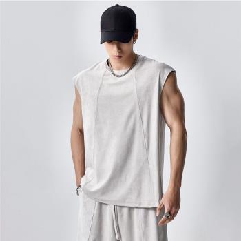 GYMDOG美式無袖背心男夏季輕薄麂皮絨健身訓練坎肩運動T恤衣服