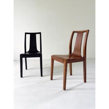 北歐實木餐椅家用設計師款輕奢現代簡約高端書房椅新中式靠背椅子