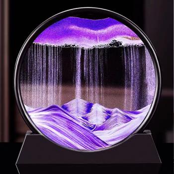 流沙畫擺件創意藝術沙漏家居客廳酒櫃電視櫃辦公室輕奢裝飾品禮物