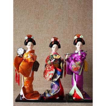 日本藝妓絹人偶和服娃娃日式歌舞伎人形擺件料理餐廳壽司店鋪裝飾