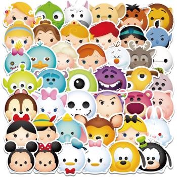 50張迪士尼動畫松松卡通可愛貼畫筆記本電腦水杯兒童玩具頭盔貼紙