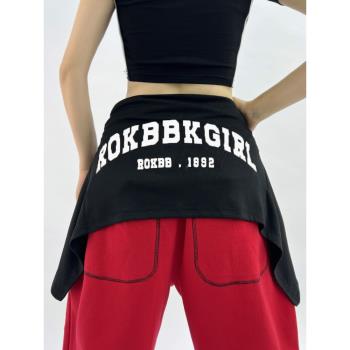 ROKBBK－K/布韓爵士舞小外套系腰jazz外搭兩穿街舞上衣短款字母