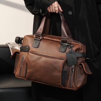 新款復古韓版男包 潮流男士電腦手提包休閑單肩斜挎包旅行包潮包