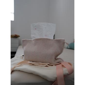 新品｜可掛式羊毛抽紙袋客餐廳臥室裝飾用北歐汽車紙巾韓式袋收納