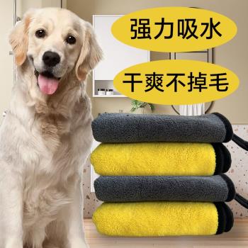 狗狗貓咪洗澡浴巾纖維珊瑚絨雙面加厚速干吸水毛巾寵物日常用品
