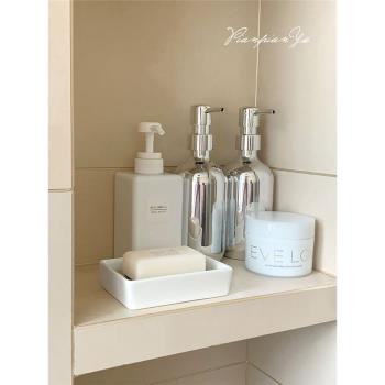 日式肥皂盒陶瓷家用瀝水皂盒衛生間浴室長方形304不銹鋼香皂碟