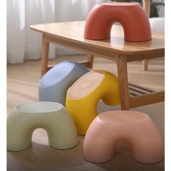 INS北歐風彩虹凳家用小凳子寶寶矮凳浴室加厚塑料板凳可愛兒童凳
