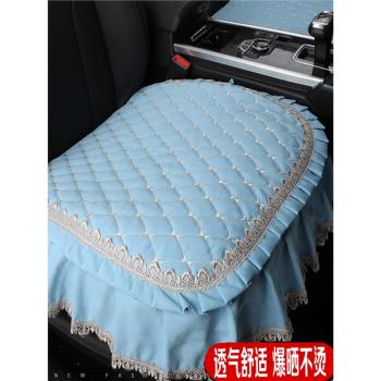 新品四季通用汽車坐墊無靠背三件套單片防滑女神範亞麻布藝座墊套