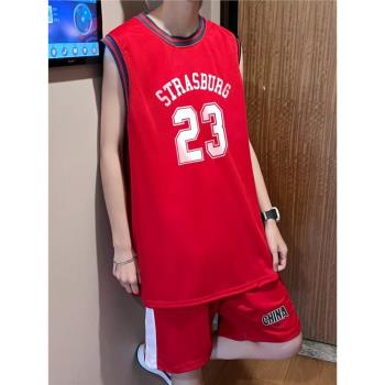 夏季大碼籃球服男女學生速干寬松背心t恤訓練球衣跑步運動一套裝