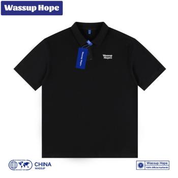 Wassup Hope男短袖polo衫夏季高級感薄款T恤休閑寬松襯衣中國潮牌