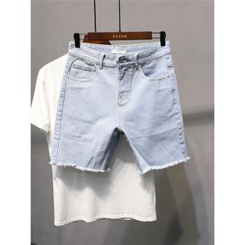 五分夏季韓版流行青年淺藍色短褲