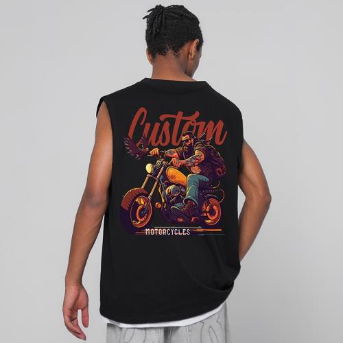 美式復古潮牌跨欄背心男夏季坎肩無袖t恤純棉寬松加大碼運動健身