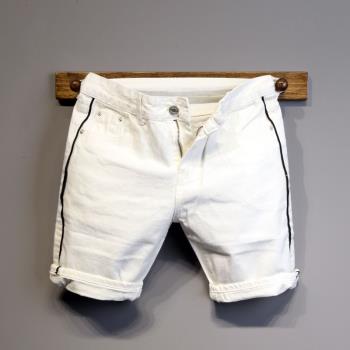 夏季個性拼色時尚潮流牛仔短褲