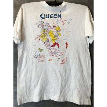 Queen皇后樂隊美式搖滾復古著vintage動漫風短袖男女chic嘻哈T恤