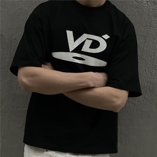 VUJADE TALK VD小眾潮牌美式夏季純棉寬松男士情侶VIBE風短袖T恤