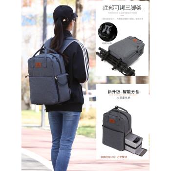 適用于佳能相機包雙肩小型5d4女男尼康索尼微單專業攝影包單反包大容量可放單反相機和筆記本