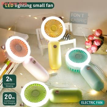 Mini Portable Fan USB Rechargeable Night Light Cooling Handh