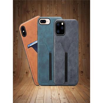 背帶卡夾輕薄卡套殼適用iphone13手機殼咭套11/12蘋果15插卡手機殼se3可放卡16plus手機套14promax帶卡包xr男