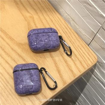 紫色大理石airpods pro保護套適用於蘋果無線藍色1/2/3代耳機殼