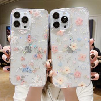 適用于flowers case iphone11/12/13/14promax X XR XSMAX 78plus clear cover