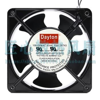 Dayton 100 CFM 2RTK5 115V 0.22A 20W 原裝機柜散熱軸流風扇