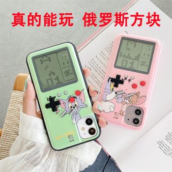蘋果14promax帶遊戲機13Pro手機殼iphone12pm俄羅斯方塊11max創意X掌上XR的XSMAX兒童8plus復古7P懷舊款SE3/2